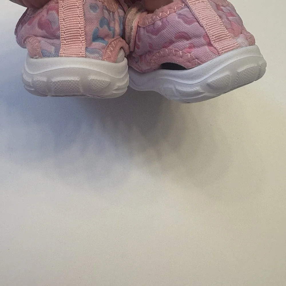 Footjoy FJ Baby‎ Girls Pink Leopard Bump Toe Sandal Shoe Non-Skid Slip On 18M